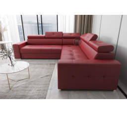 Rohová sedací souprava MARGO MAX 270×270 přírodní kůže - Levá strana, Červená kůže
