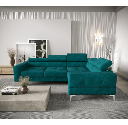 Rohová sedací souprava TOSCANIA 250x180 - pravá, tyrkysová