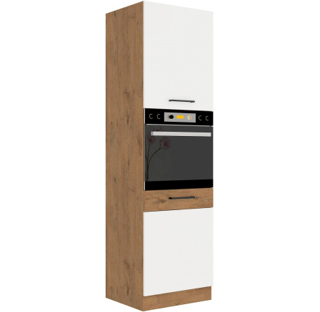 Kuchyňská skříň VEGAS - 60 DP-210 2F, Dub Lancelot / Bílý lesk Kuchyňská skříň VEGAS - 60 DP-210 2F, Dub Lancelot / Bílý lesk