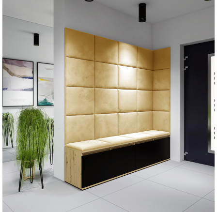 Předsíňová stěna EMI 3, Trinity 18/Artisan+černá Předsíňová stěna EMI 3, Trinity 18/Artisan+černá