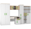 Dětský pokoj MACIUS, Bílá Mat/Dub Sonoma/Zelená