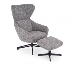 FREDY relaxační křeslo s podnožkou a funkcí otáčení, popelavé (1p=1ks)