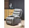 Polohovatelné křeslo PERUS, Šedá ekokůže