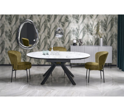 Jídelní stůl VERTIGO, efekt bílého mramoru/černé