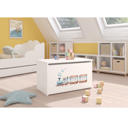 Truhla na hračky DARIA White+Railway