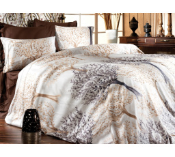 Saténový povlak na polštář Trees cream