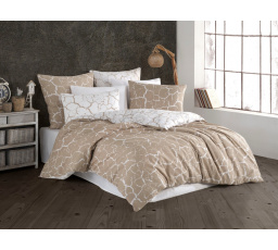 Povlečení bavlna 140x200, 70x90cm Misty beige nitěný knoflík