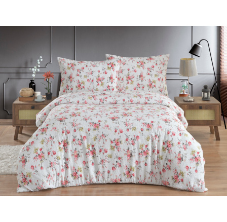 Prodloužené povlečení krep 140x220, 70x90cm Rosario red