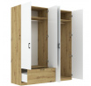 Šatní skříň ALTA 4D1S, Dub Artisan/Bílá