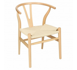 Přírodní proutěná židle inspirovaná Wishbone