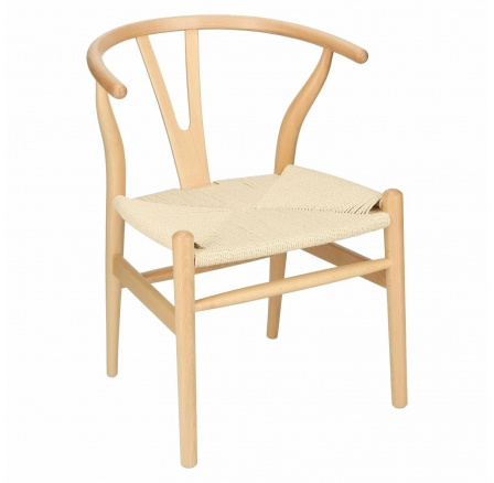 Přírodní proutěná židle inspirovaná Wishbone Přírodní proutěná židle inspirovaná Wishbone