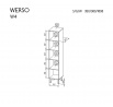 Regál WERSO - W4, Bílá Briliant+Antracit+Rivera
