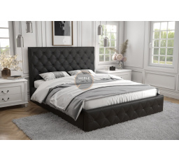 Postel ROMA - 180x200, Kovová na plynových zvedácích, černá eko kůže