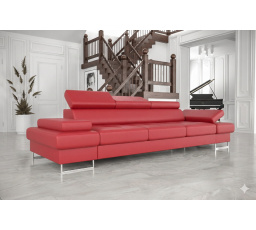 Pohovka GALAXY III 300 cm přírodní kůže - červená kůže