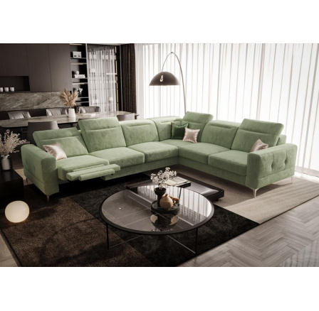 Rohová sedací souprava s funkcí , relax MALIBU MAX 320x250 - pravá, olivová