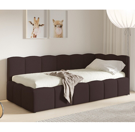 Postel TUNIS 200 x 120, nízký bok, Velutto 17, Pravá Postel TUNIS 200 x 120, nízký bok, Velutto 17, Pravá