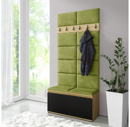 Předsíňová stěna EMI 1, Trinity 12/Artisan + černá Předsíňová stěna EMI 1, Trinity 12/Artisan + černá