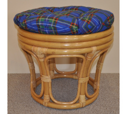 Polstr na ratanovou taburetku modrý - průměr 40 cm