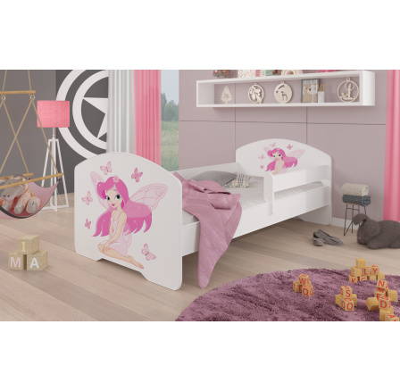 Postel s matrací a zábranou PEPE GIRL WITH WINGS 160x80 Bílá