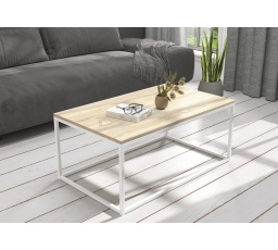 Konferenční stolek NARISA 100x60 Bílý+Sonoma