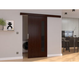 Posuvné dveře na stěnu GELA 106 Wenge+Black Lacobel