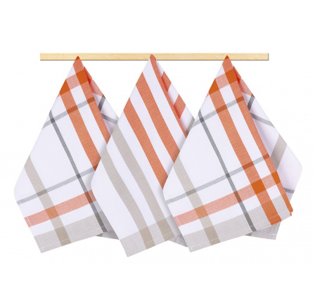 Kuchyňská utěrka 50x70cm káro oranžové