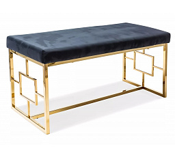 Taburet NOIR, černý sametový Aksamit 105/zlatá