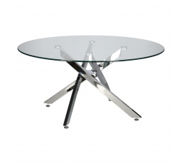 Konferenční stolek Amber 90 cm transparentní/ chrom