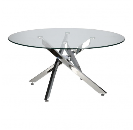 Konferenční stolek Amber 90 cm transparentní/ chrom