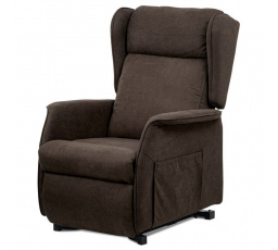 Polohovací křeslo, elektrické kabelové ovládání, hnědá, látka, TV-1190 BR2
