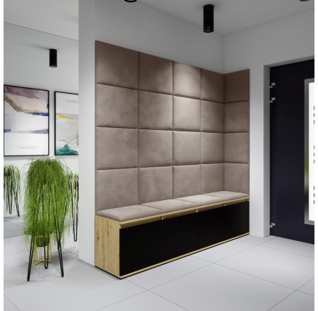 Předsíňová stěna EMI 3, Trinity 05/Artisan+černá Předsíňová stěna EMI 3, Trinity 05/Artisan+černá