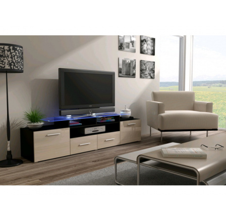 TV komoda EVORA BLACK - krémová TV komoda EVORA BLACK - krémová