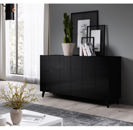 Tv komoda REJA KOM2D, černý lesk/černý lesk