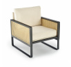 Lounge křeslo ILARIO, černá / přírodní