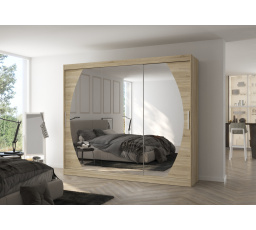 Posuvná skříň se zrcadlem CAMBE 250 Sonoma+Sonoma