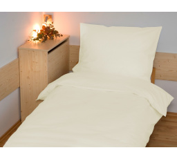 Prodloužené povlečení bavlna UNI 140x220, 70x90cm smetanové nitěný knoflík