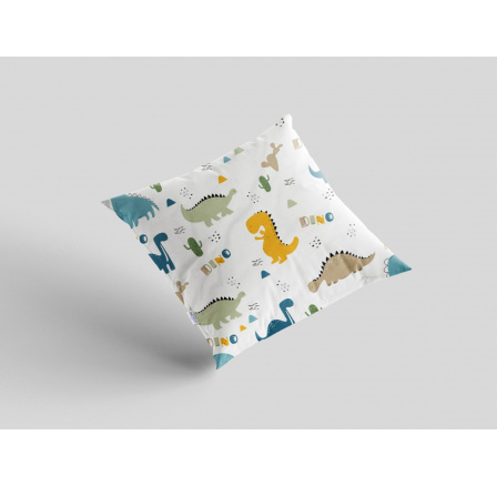 Krepový povlak na polštář 40x40 cm s dětským motivem dino