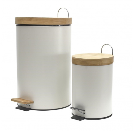 Sada 2 bílých odpadkových košů