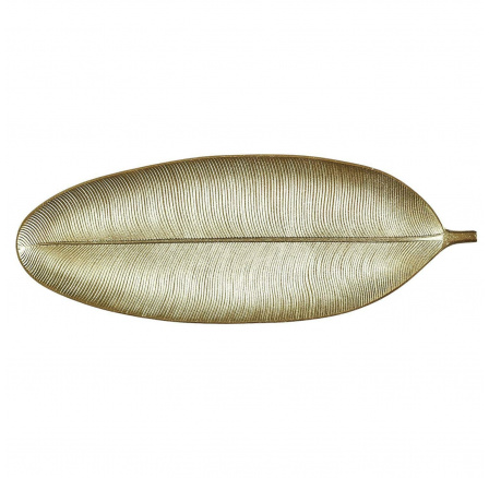 Dekorativní tác List 59 cm zlatý