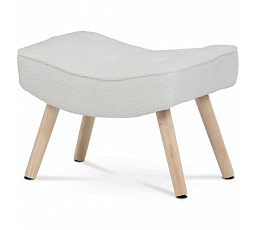 Podnožka, bílá, látka bouclé, AK-309P WT2