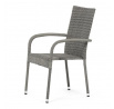Zahradní židle, kov, polyratan, šedá, AZC-S2114 GREY
