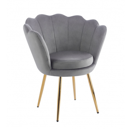 Křeslo velvet šedé /nohy zlaté/ FR1-FX Křeslo velvet šedé /nohy zlaté/ FR1-FX