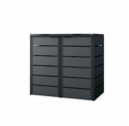 Dvoukomorová popelnicová skříň 240L, antracit