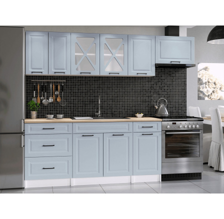 Kuchyňská linka Magda 240/180 světle modrá MAT Kuchyňská linka Magda 240/180 světle modrá MAT