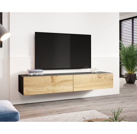 TV komoda VIGO 180, černá / dub wotan TV komoda VIGO 180, černá / dub wotan