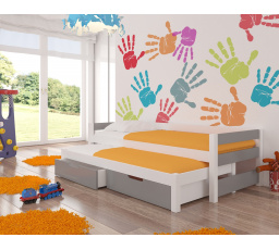 Dvojlůžko s matracemi FRAGA White+Gray