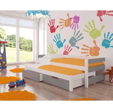 Dvojlůžko s matracemi FRAGA White+Gray