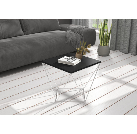 Konferenční stolek DIANA 50x50 Bílý+Černý