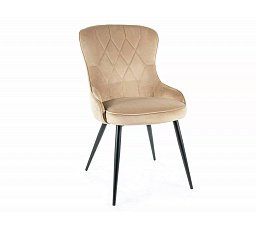 Jídelní židle LOTUS VELVET, béžový Bluvel 28/černý mat
