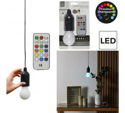 Závěsná lampa žárovka multicolor černá